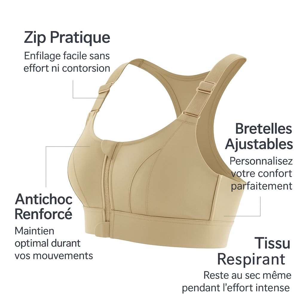 Soutien-Gorge™ Sport Zippée Antichoc